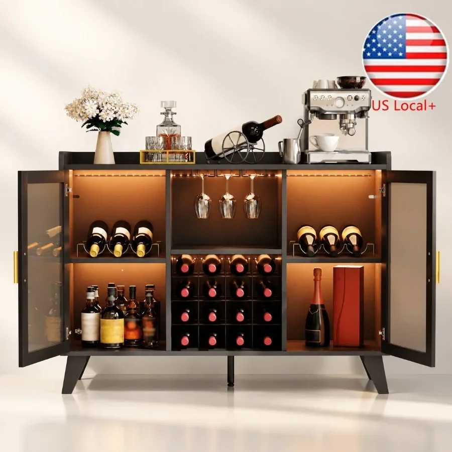 Storage & Organization - Bar Cabinet with LED Lights for