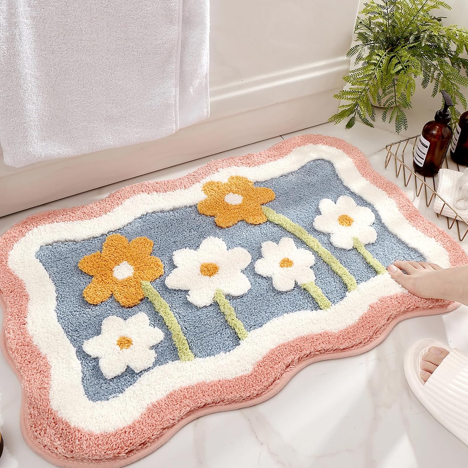 Bath Mat Non Slip Soft Faux Wo - Quick Dry Diatomite Bath Mat 评论和价格