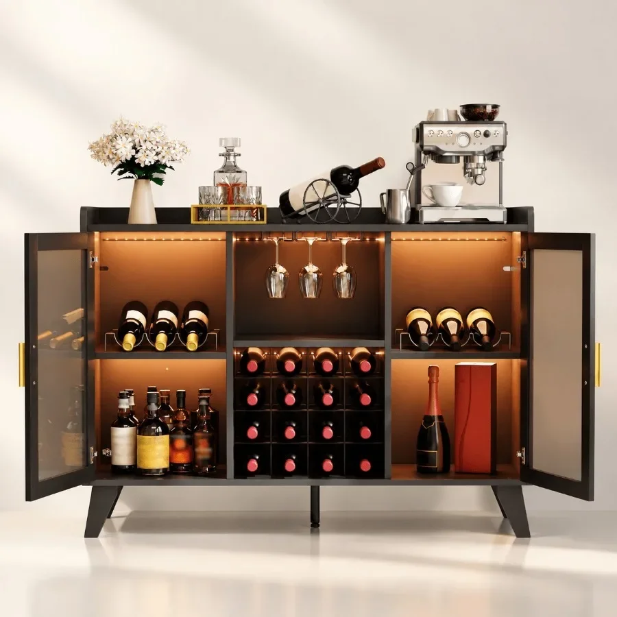 Bar Cabinet with LED Lights fo - Storage & Organization 评论和价格