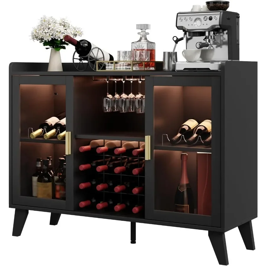 Bar Cabinet with LED Lights fo - Storage & Organization 评论和价格