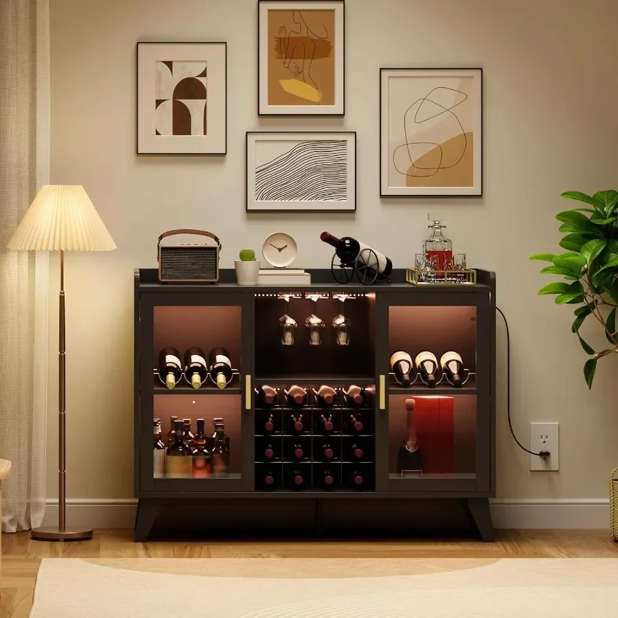 Bar Cabinet with LED Lights fo - Storage & Organization 评论和价格