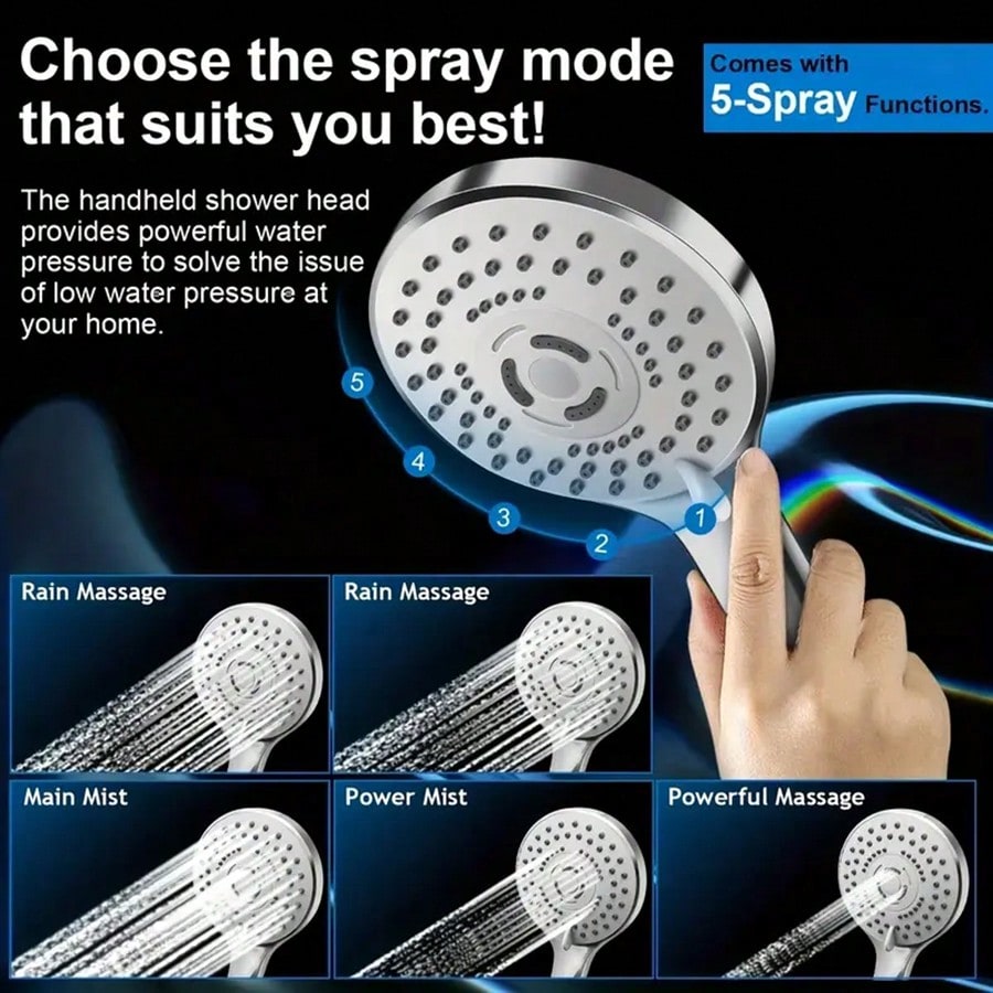 High-Pressure Rainfall Shower  - High Pressure Shower Head Handheld 评论和价格