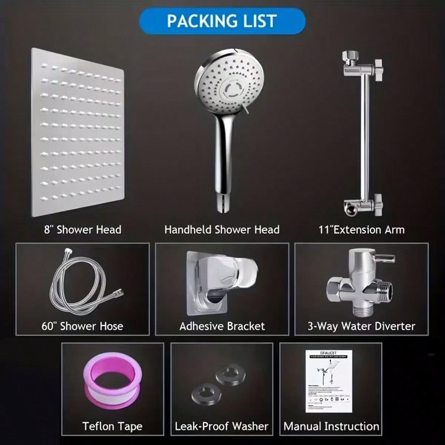 High-Pressure Rainfall Shower  - High Pressure Shower Head Handheld 评论和价格