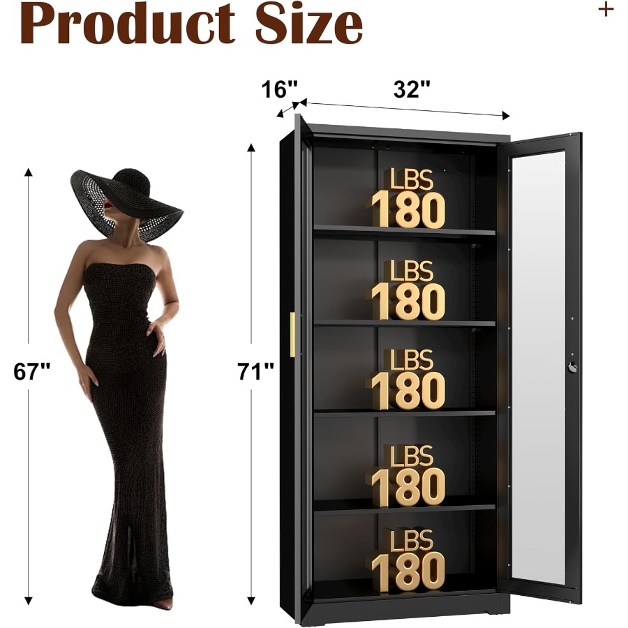 71 Glass Display Cabinet with  - Storage & Organization 评论和价格