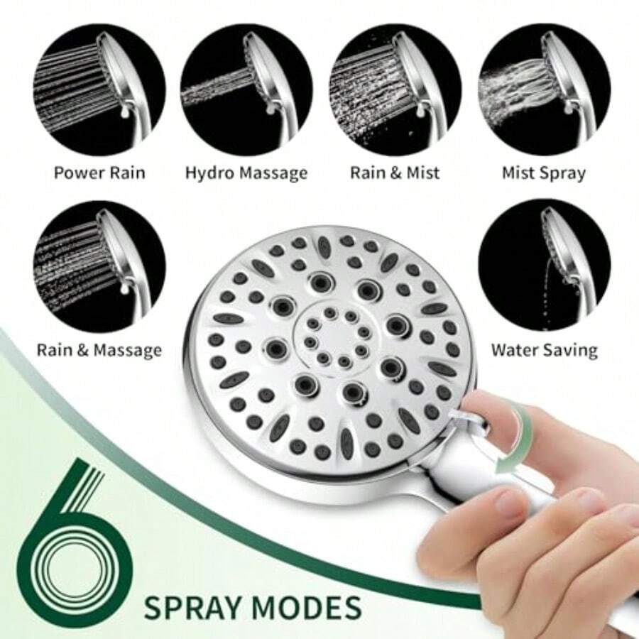Shower Head 6 Spray Modes Hand - High Pressure Shower Head Handheld 评论和价格